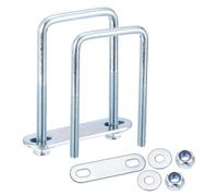 METALLIXITY U Bolts 4Set (M6x42x80mm), Square U Bolt Kits Carbon Steel with Nylon Lock Nut Washers Plates - for Construction, Pipe, Trailer, Automotive, Leaf Spring Fastener
