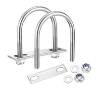 METALLIXITY U Bolts 4Set (M8x51x78mm), Round U Bolt Kits 304 Stainless Steel with Nylon Lock Nut Washers Plates - for Construction, Pipe, Trailer, Automotive, Leaf Spring Fastener