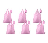 METALLIXITY Washable Shopping Totes with Handles Light Pink 6Pcs