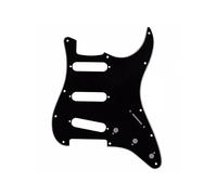 Metallor Electric Guitar Pickguard 3 Ply 11 holes SSS Single Coil Compatible with Strat Style Modern Guitar Parts Replacement(Black)