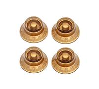 Metallor Electric Guitar Top Hat Knobs Speed Volume Tone Control Knobs Compatible with Les Paul LP Guitar Parts Replacement Set of 4Pcs. (Gold)