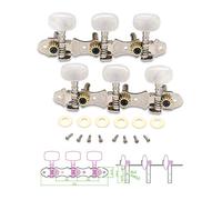 Metallor Folk Acoustic Guitar Tuning Pegs Machine Heads Tuning Keys Tuners Double Hole 3L 3R Chrome.