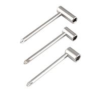 Metallor Guitar Truss Rod Adjusting Wrench with Box Spanner Hex Box Wrench Pocket Hexagon Box Spanner Guitar Neck Adjustment Tools 6mm, 7mm, 8mm Guitar Luthier Tools 3Pcs Guitar Parts Chrome.