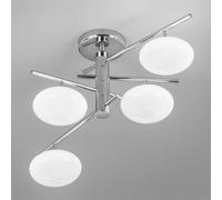 Metallux Dolce ceiling light 4-bulb chrome/white lampshades