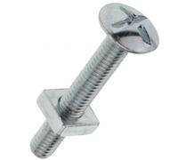 Metalmate M6 X 30mm Roofing Bolt And Square Nut Pack, Zinc-Plated, 200 Pieces