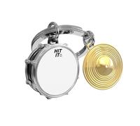 METALMORPHOSE - Drum Key Ring - Musical Instrument Key Ring - Original Gift for Men and Women, Multicolored, One Size