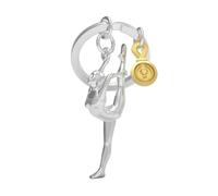 METALMORPHOSE - Metal 3D Gymnastics Keyring - Passion Sport - Men's Gift, Women's Gift, Olympic Games Gift, silver, One Size, Sporty