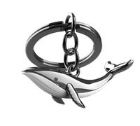 METALMORPHOSE MTM146-01 Whale Keyring, black/white, One Size