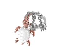 METALMORPHOSE MTM195-01 Sea Turtle Keyring with 2 Babies, Silver and gold, S, One Size