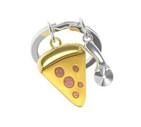 O meta[l]morphose METALMORPHOSE - Pizza Keyring - Fun Keyring - Food & Gastronomy - Original Accessory - Men's Gift, Women's Gift, Yellow, One Size, Novelty
