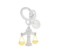 METALMORPHOSE - Zodiac Sign Libra Charm Keyring - Astrological Sign Libra - Gift for Men, Women and Children, Silver, One Size