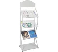 MetalMultiPurpose BrochureStand for Office Waiting Room FloorStanding Flyer Rack (Color: White)
