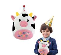 MetalNuts 8" Unicorn Cow Soft Plush Toy - 20cm Happy Birthday Black White Plushies Plush Cow Toy for Kids Birthday Plush Pillow Toy,Cute Stuffed Animal Cow Plushies Toys for Girls Boys Birthday Gift