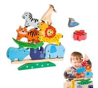 MetalNuts Montessori-Building-Stacking Toddler Building Blocks Wooden Animal Stacking Toys, Learning Fine Motor Skills Toys for 3-6 Year Old,Sensory Learning Gifts