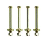 Metalsuberg 1/2" x 6" Hex Head Bolt by Color Galvanization with Nylon Lock Buckle nut and Big Size Washer Assembly Unit,Alloy Steel,Grade 8.8.(4pcs Pack)