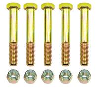 Metalsuberg Shear Bolts 1/2" x 3-1/2" for Rotary Cutter,Tractor Gearbox,by Color Galvanization with Nylon Lock Nut Kit,Grade 5.(5pcs Pack)