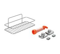 Metaltex 1-Tier Rectangular Bathroom Shelf With Vacuum