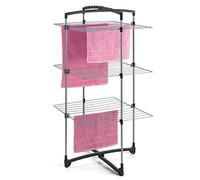 Metaltex 25 m Fortino 3-Tier Folding Laundry Tower Airer Dryer, Silver