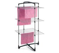 Metaltex 3-Tier Fortino Folding Laundry Tower Airer Dryer - Silver