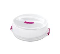 Metaltex Adjustable Cake Carrier - Baking Accessories and Storage - White/Pink, 36 x 36 x 22 Centimetres