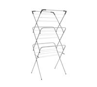 Metaltex Concerto Clothes Dryer - 3-Tier Concertina Clothes Drying Rack, Space Saving Compact & Foldable - 15m Laundry Capacity, Floor Mount, Durable Coated Steel, Rust Resistant - 48x63x137cm, Silver
