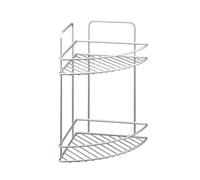 Metaltex Corner shelf Reflex with 2 stages 23x23x35cm, Silver, 23 x 23 x 35 cm,40.42.13