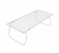 Metaltex Storage Folding Legs, Coated Wire Rack, Shelf Space Saver, Cupboard Organiser, White, Size: 47 x 21 x 14 cm, Metal, Silver