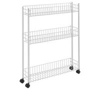 Metaltex Fino 3-Tier Extra-Slim Trolley With Wheels - White