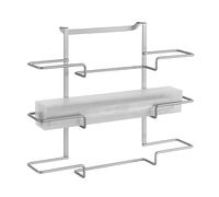 Metaltex Galileo-Triple Roll Hanger, Detailed in rate, Metallic Grey, 36x9x30 cm