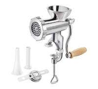 Metaltex Jack 8 - Large Meat Mincer for Home Use - Manual Nuts & Meat Grinder, Sausage Stuffer, Dough & Pasta Maker, with Nozzles - Easy Cleaning, Quick Grind, Secure Clamp - Aluminum Alloy