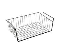 Metaltex Lava Kanguro - Under Shelf Storage Basket - Space-Saving Shelf Organiser - Undershelf Basket for Kitchen Essentials - With Touch-Therm Finish -40 x 26 x 14cm, Black