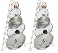 Metaltex "Kiwi Pot Lid Holder, Silver, 23 x 7 x 42 cm (Pack of 2)