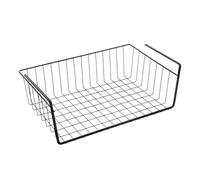 Metaltex Lava Kanguro - Under Shelf Storage Basket - Space-Saving Shelf Organiser - Undershelf Basket for Kitchen Essentials - With Touch-Therm Finish -40 x 26 x 14cm, Black