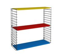 Metaltex Libro 3-Tier Wooden Shelf - Multipurpose Shelf for Home including Bedroom, Office and Garage - Multi-Coloured, 70 x 68 x 21 Centimetres