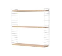Metaltex Libro 3-Tier Wooden Shelf - Multipurpose Shelf for Home Including Bedroom, Office and Garage - White, 70 x 68 x 21 Centimetres