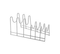 Metaltex Lido Pot Lid Holder - Space-saving Organiser for Kitchen Cooking Accessories, Pans and Chopping Boards - Polytherm Metallic, 28 x 16 x 14 Centimetres