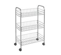 Metaltex Lugano Kitchen Cart with 3 Shelves and Wheels