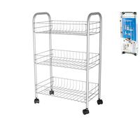 Metaltex Lugano Kitchen Cart with 3 Shelves and Wheels