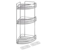 Metaltex Luxury Origin 3-Tier Corner Shelf Bathroom Storage Rack - Silver