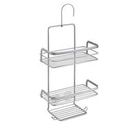 Metaltex Luxury Origin 3-Tier Shower Caddy Rail Storage Rack - Silver