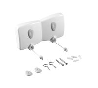 Metaltex Malaga 2 Line Air Dryer - Wall-mounted Laundry Dryer with LDPE Coating - Clothesline for Small Spaces and Flats White, 23 x 13 x 3 Centimetres