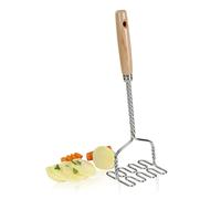 Metaltex Masher with Wooden Handle, Stainless Steel, Multi-Colour, 9.2 x 10 x 33