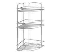 Metaltex Onda 3-Tier Corner Bathroom Shelf, Silver