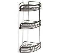 Metaltex Origin Lava 3-Tier Corner Shelf Bathroom Storage Rack - Black