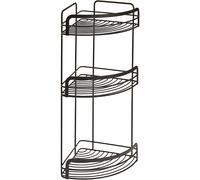 Metaltex Origin Lava 3-Tier Corner Shelf Bathroom Storage Rack - Black Metaltex Black
