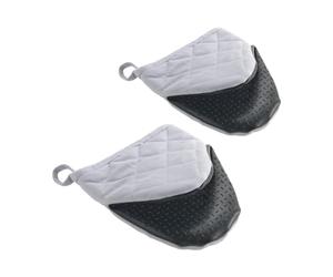 Metaltex Oven Gloves/Mitts with Anti-Slip Grip, Grey, Set of 2,14 CM