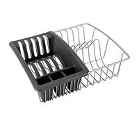 Metaltex Poltherm Coating Aquatex Dish Drainer with Cutlery/ Plate Attachment, Grey/White, 35 x 30 x 11 cm
