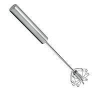 Metaltex 13.29.30 Push-Action Rotating Stainless Steel Whisk, 35 cm, Steel, Silver