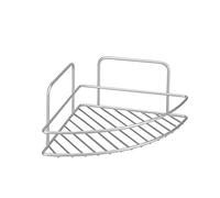 Metaltex Reflex 1-Tier Polytherm Coated Corner Bathroom Shelf, Silver