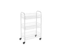 Metaltex Kitchen Trolley with 3 Baskets Siena White Bathroom Shelf Organiser